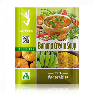 Banana cream soup with vegetables